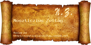 Noszticzius Zoltán névjegykártya
