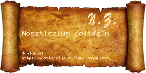 Noszticzius Zoltán névjegykártya